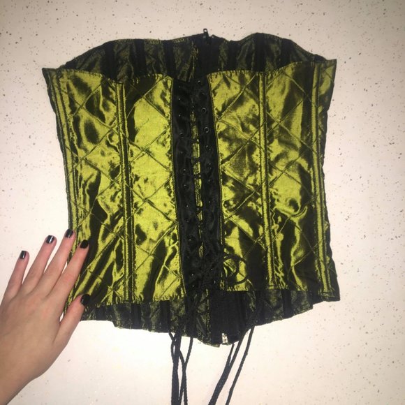 Dolls Kill Accessories - VINTAGE Goth Green Corset